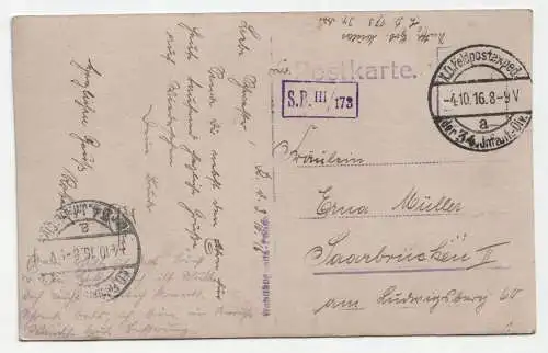 alte Postkarte, Soldaten, Feldpostkarte 34. Inf Div / jahr 1916