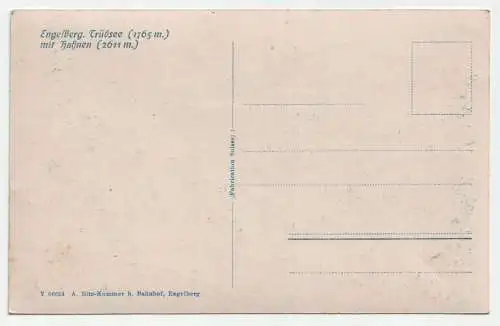 Engelberg. Trüßsee (1765 m.) mit Haßnen (2611 m.)