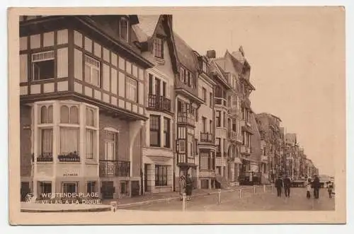 Westende Plage. Villas a la digue.