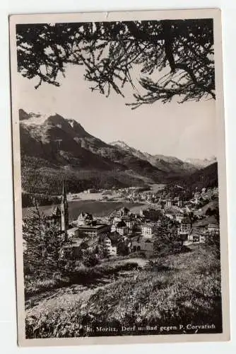 St. Moritz, Dorf u. Bad gegen P. Corvatsch.