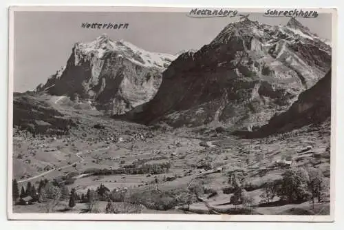 Grindelwald. Wetterhorn, Mättenberg, Schreckhorn.