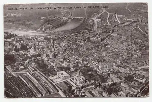 Aerial View of Lancaster with River Lune & Bridges