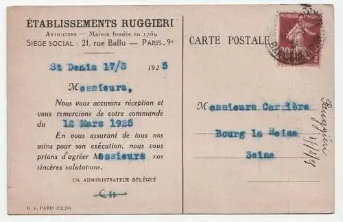 Paris. Artificiers. Etablissements Ruggieri