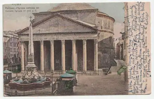 Roma. Pantheon d Agrippa edificato dal Console Agrippa. Alte Ansichtskarte