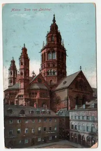 Mainz. Dom von Leichhof. Feldpost. jahr 1916. Feldpost.