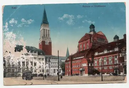 Kiel. Rathaus m. Stadttheater. jahr 1917