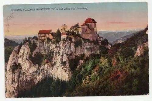 Donautal, Schloss Bronnen 788 m mit Blick auf Irrendorf. jahr 1918