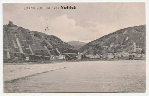 Lorch a. Rh. mit Ruine Nollich. jahr 1909
