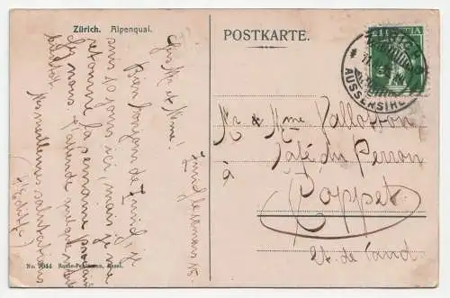 Zürich. Alpenquai. jahr 1915