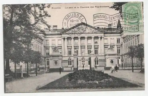 Bruxelles. Le parc et la Chambre des Représentants. jahr 1910