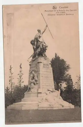 Courtrai Monument de la Bataille des Eperons d Or Feldpost. Alte Ansichtskarte