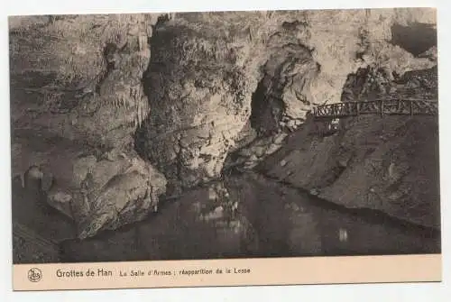 Grottes de Han. La Salle d Armes - reapparition de la Lesse.