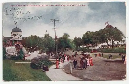 View from Main Entrance. State Fair Grounds. Springfield. Ill. year 1925