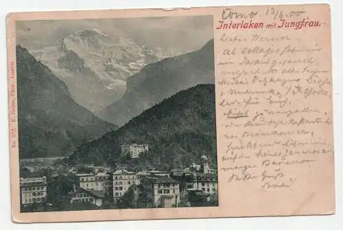 Interlaken mit Jungfrau. jahr 1900