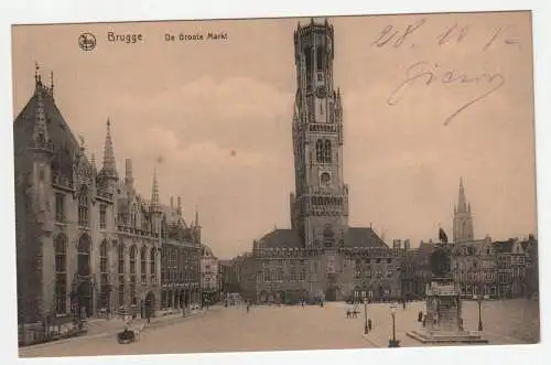 Brugge. De Groote Markt. jahr 1917