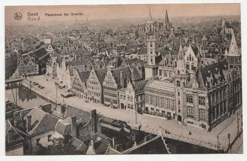 Gent. Panorama der Graslei. jahr 1919