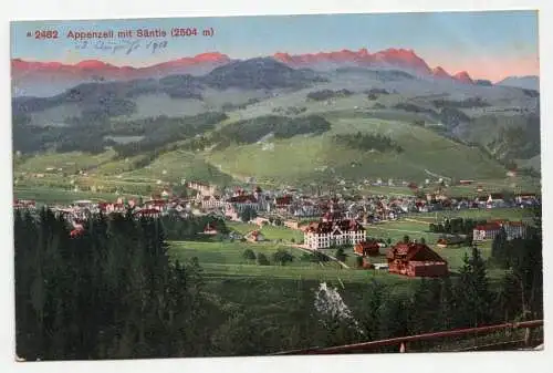 Appenzell mit Säntis (2504 m). jahr 1913