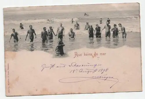 Aux bains de mer. Scheveningen.  jahr 1898