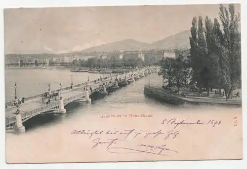 Geneve et le Mont-Blanc. jahr 1898