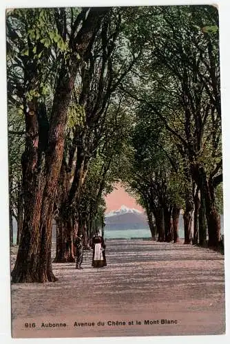 Aubonne. Avenue du Chene et le Mont Blanc.