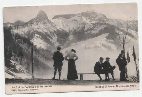 Au Col de Sonloup sur les Avants. Dent de Jaman et Rochers de Naye. jahr 1905