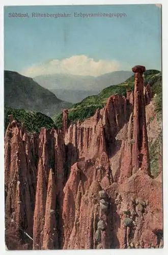 Südtirol, Rittenbergbahn: Erdpyramidengruppe. jahr 1914