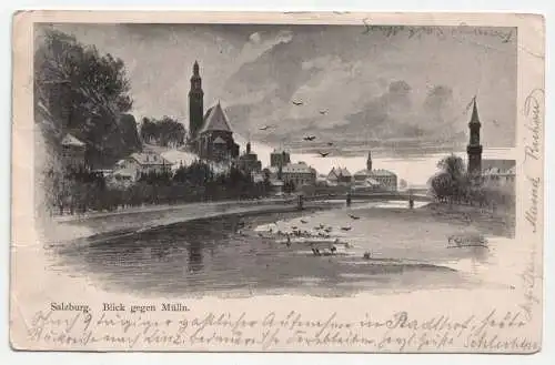 Salzburg. Blick gegen Mülln. jahr 1903