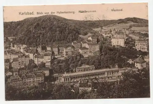 Karlsbad. Blick von der Hubertusburg. Mühlbrunnen. Westend. jahr 1911