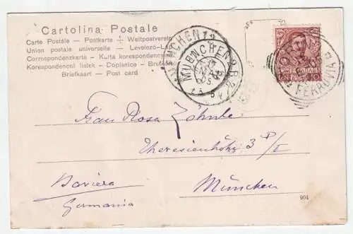 Torino. Piazza Vittorio Emanuele I e la Gran Madre di Dio. jahr 1905