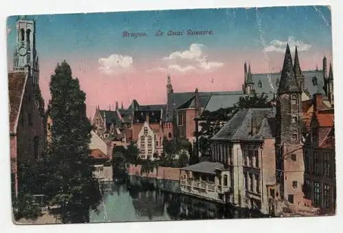 Bruges. Le Quai Rosaire. jahr 1915. Feldpost. 48 Reserve div
