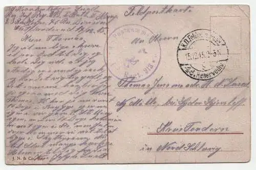 Bruges. Le Quai Rosaire. jahr 1915. Feldpost. 48 Reserve div