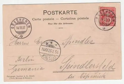 Eingang des Gotthard - Tunnels bei Goeschenen. jahr 1897