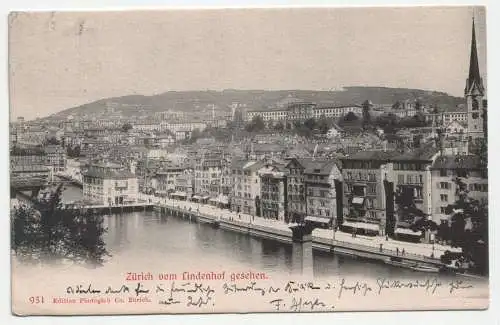 Zürich vom Lindenhof gesehen. jahr 1906