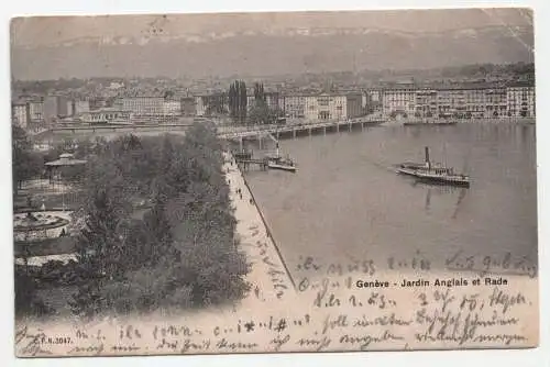 Geneve - Jardin Anglais et Rade. jahr 1905