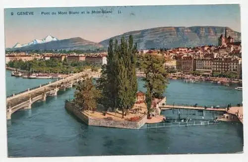 Geneve - Pont du Mont Blanc et le Mont-Blanc