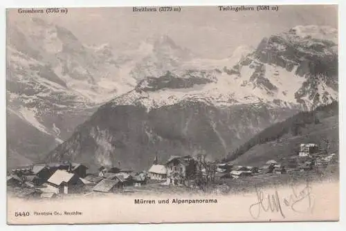 Mürren und Alpenpanorama. jahr 1906