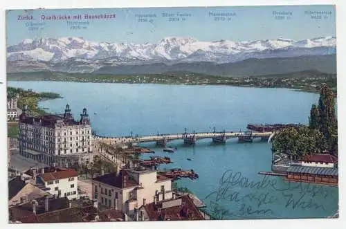 Zürich. Quaibrücke mit Bauschänzli