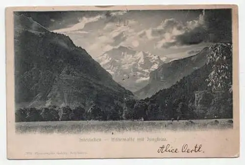 Interlaken - Höhematte mit Jungfrau. jahr 1905