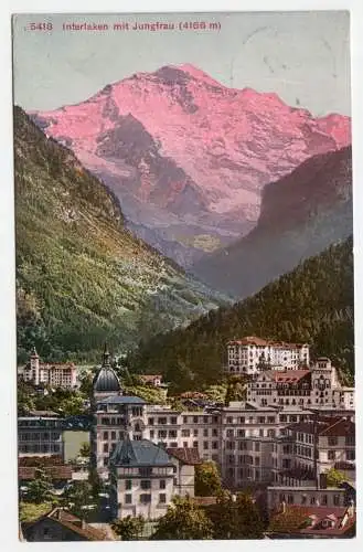 Interlaken mit Jungfrau (4166 m). jahr 1912