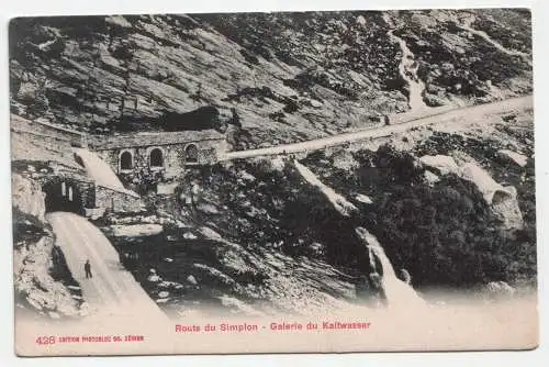 Route du Simplon - Galerie du Kaltwasser. jahr 1907