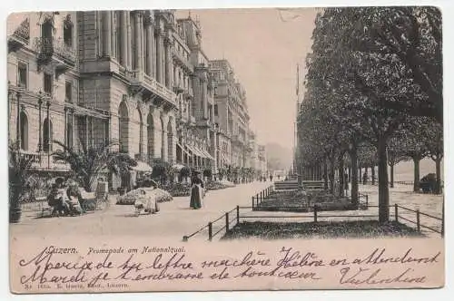 Luzern. Promenade am Nationalquai. jahr 1904