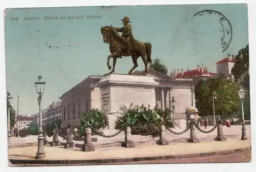 Geneve. Statue du General Dufour. jahr 1909