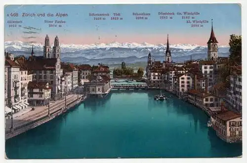 Zürich und die Alpen. jahr 1916