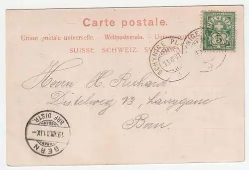 Schynige Platte. Gummihorn mit Eiger, Mönch und Jungfrau. jahr 1901