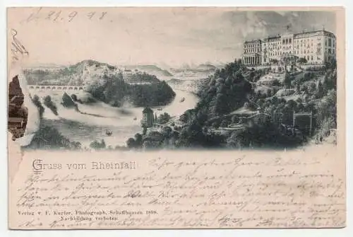 Gruss vom Rheinfall. jahr 1898