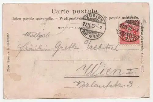 Zürich - Generalansicht. jahr 1902