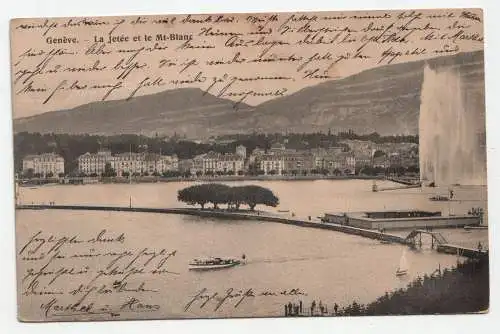 Geneve. - La Jetee et le Mt-Blanc. jahr 1910