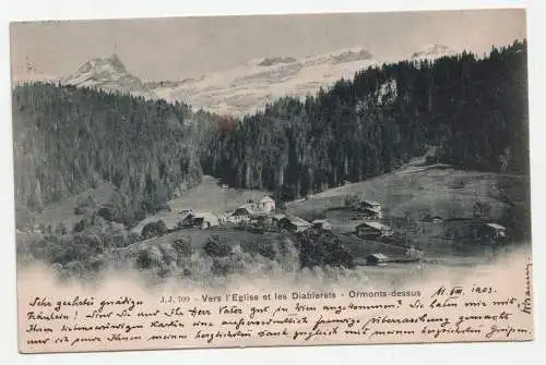 Vers l Eglise et les Diablerets - Ormonts-dessus. jahr 1903