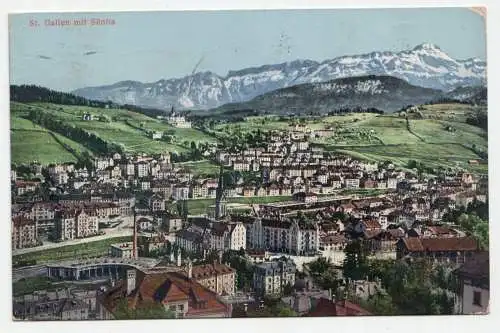 St. Gallen mit Säntis. jahr 1913