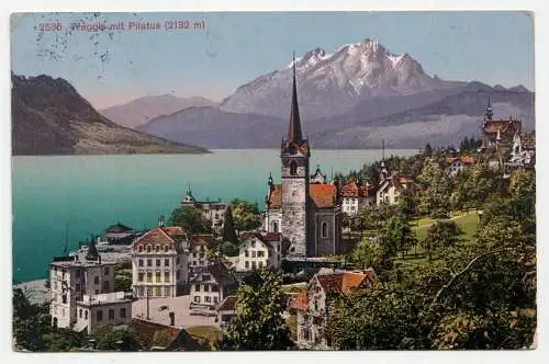 Weggis mit Pilatus (2132 m). jahr 1917